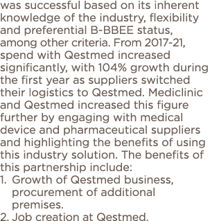 was successful based on its inherent knowledge of the industry, flexibility and preferential B-BBEE status, among oth   