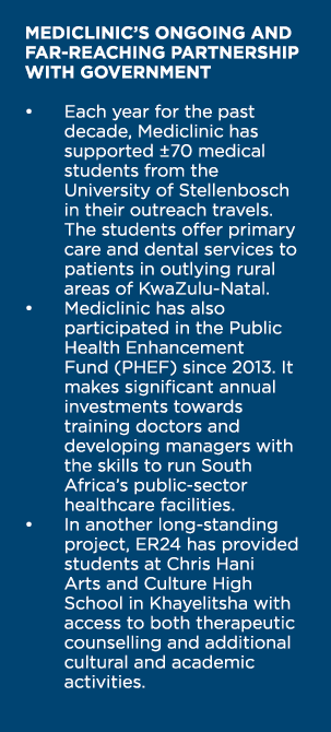 Mediclinic s ongoing and far-reaching partnership with government    Each year for the past decade, Mediclinic has su   