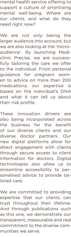 mental health service offering to support a culture of prioritising mental well-being  Where are our clients, and wha   