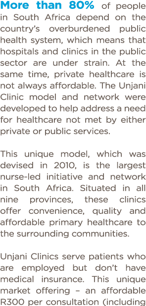 More than 80% of people in South Africa depend on the country s overburdened public health system, which means that h   