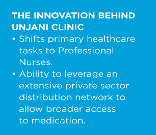 The innovation behind Unjani Clinic    Shifts primary healthcare tasks to Professional Nurses      Ability to leverag   