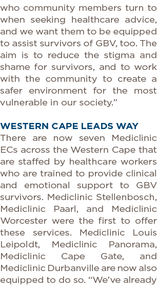 who community members turn to when seeking healthcare advice, and we want them to be equipped to assist survivors of    